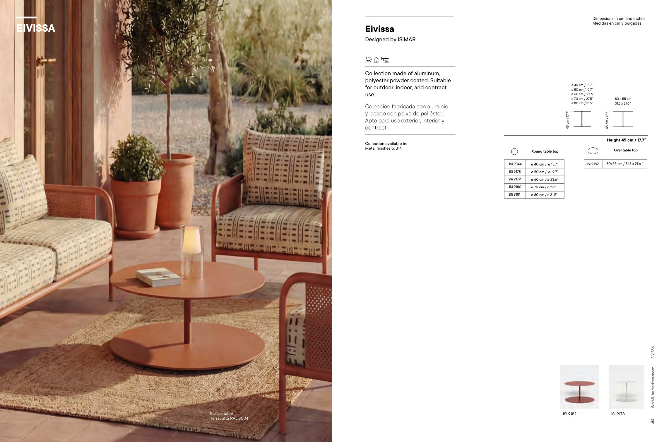 Eivissa Oval 80×55 H45 — as printed in iSiMAR — Catalogue 2026