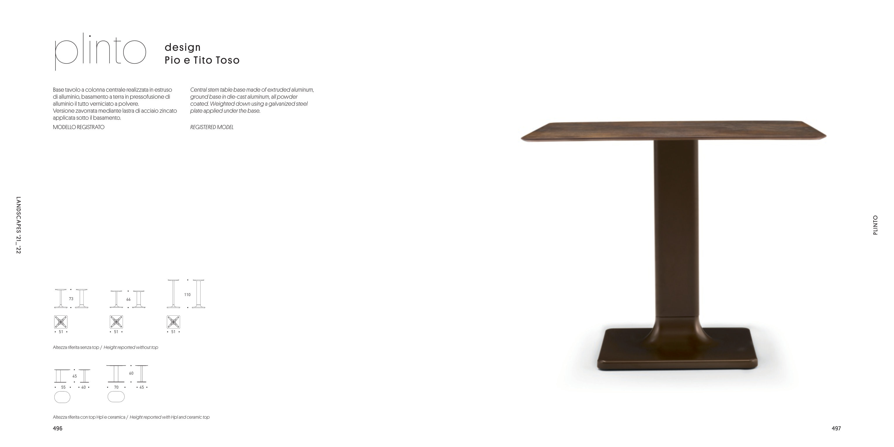 Plinto base tavolo H66 (Low) — as printed in Varaschin — Landscapes 2021